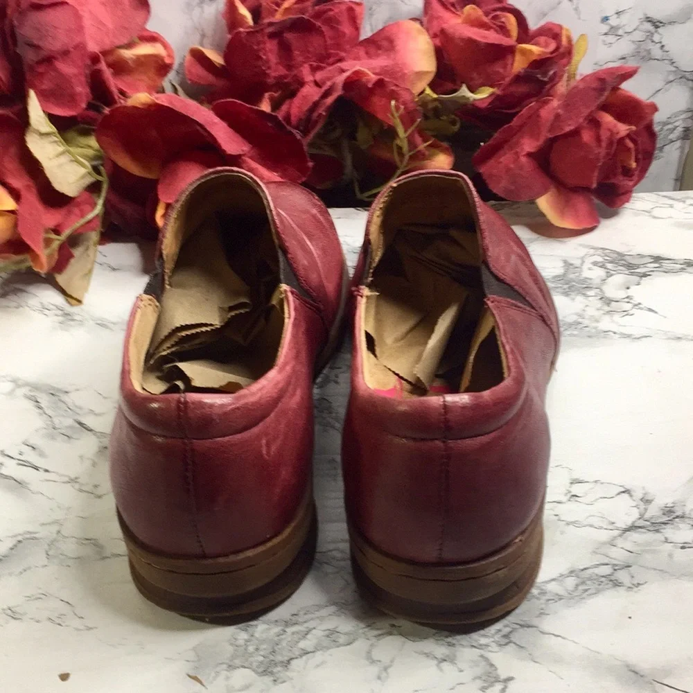 QVC Comfortiva Slouch Burgundy Florian Leather Comfort Loafers